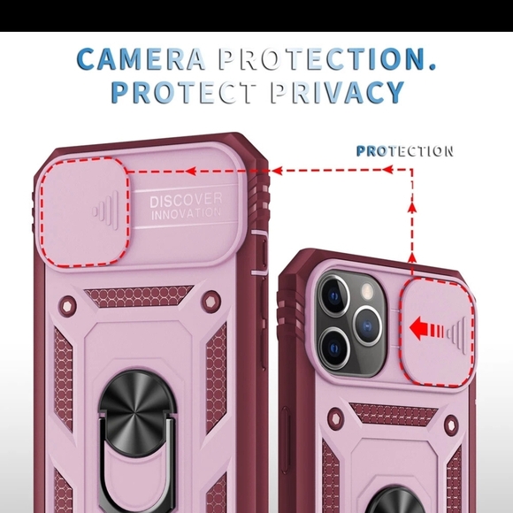 Purple Armor Phone Case with Ring Holder and Camera Protection - Picture 1 of 9